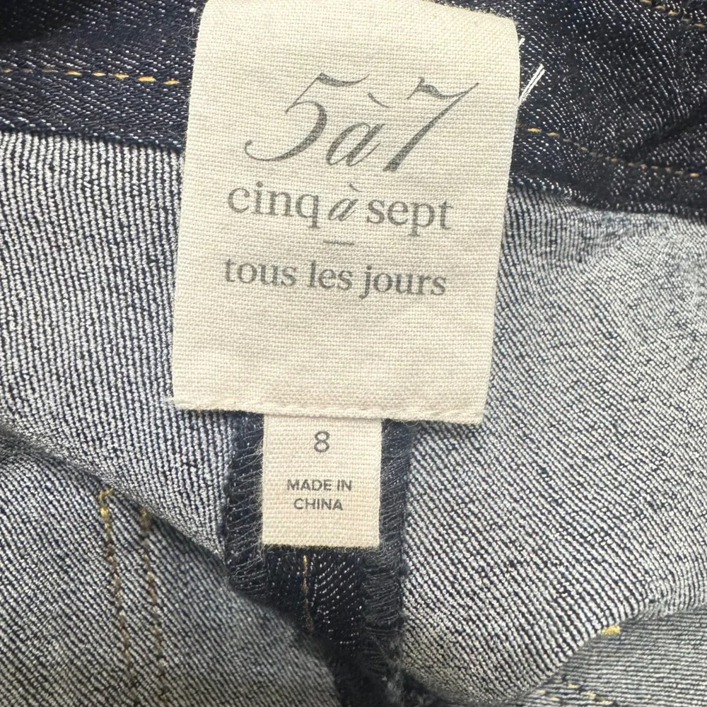 Cinq a Sept Aileen Denim Shorts 8 Indigo Blue‎ Excellent High Waist Utility